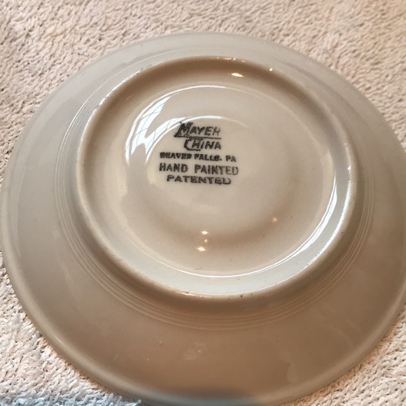 Vintage Mayer China 3 Pink Rim Espresso Demitasse Cups Saucers Beaver Falls Pa - Picture 3 of 10